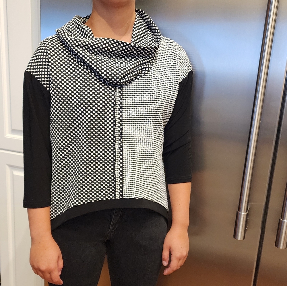 (12) Joseph Ribkoff Polka Dot High-Low - Picture 3 of 11
